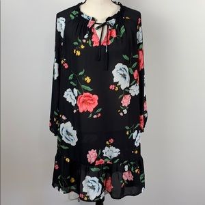 Old Navy Long Sleeve Floral Sheer Dress